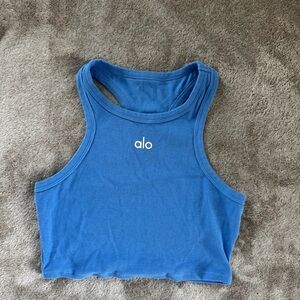 Alo Blue Cropped Tank Top